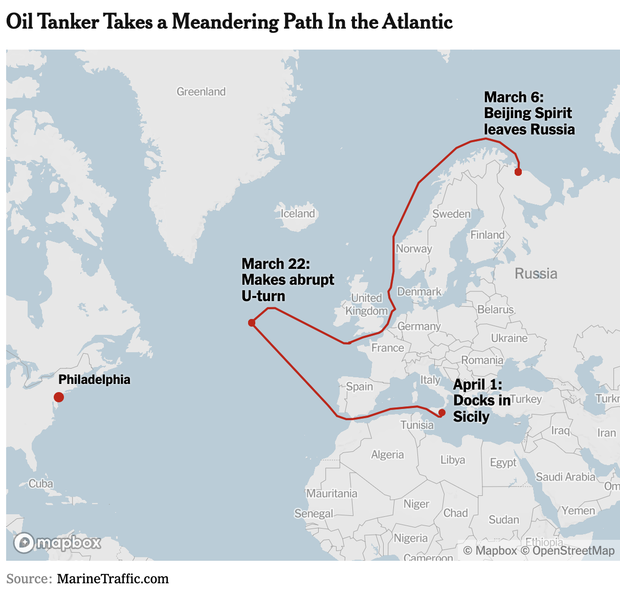 Read more about the article A Tanker’s Giant U-Turn Reveals Strains in the Market for Russian Oil